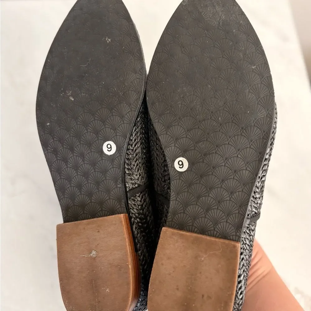 Anthro Kelsi Dagger Brooklyn Stanton Raffia Oxford Loafers size 9